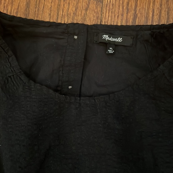 Madewell Seersucker Puff-Sleeve Cutout Mini Dress size XL - Picture 4 of 5